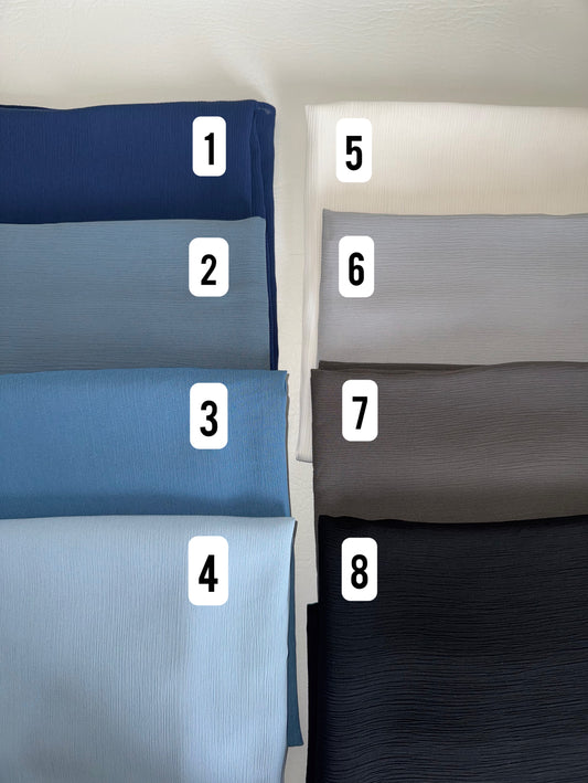 Textured Chiffon Hijab – Various Colours